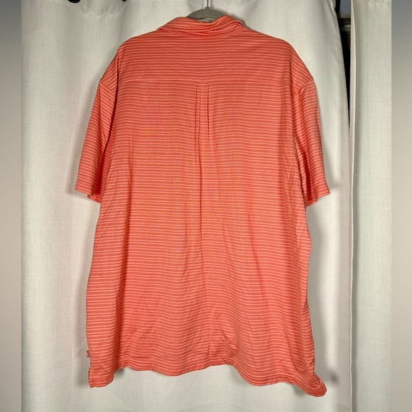 Tommy Bahama Coral Pink Striped Golf Polo Shirt 3XL - Picture 2 of 10